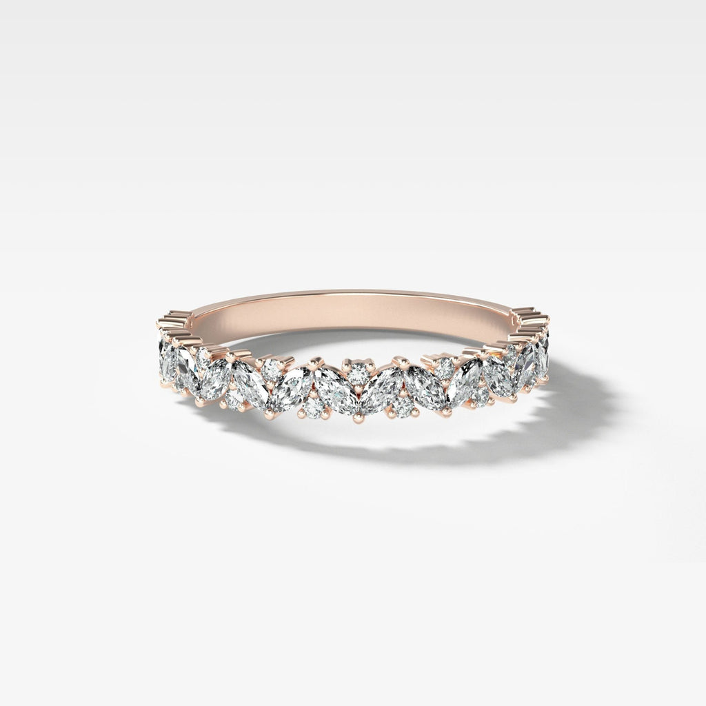 1.3 TCW Marquise Round Multi Shape CVD Diamond Wedding Band
