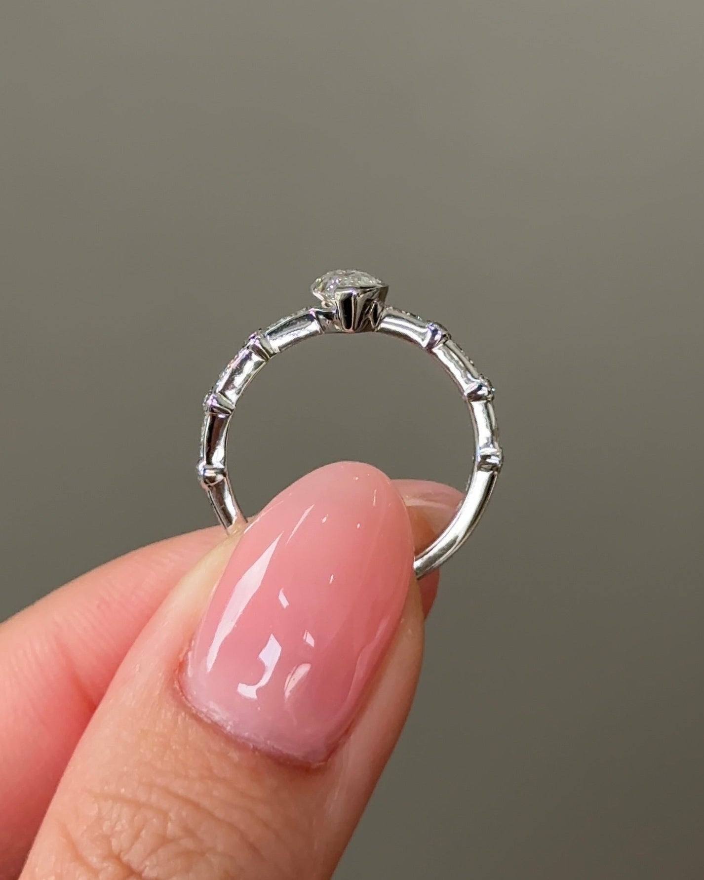 0.73 CT Marquise Cut Lab grown Diamond Bezel Style Engagement Ring