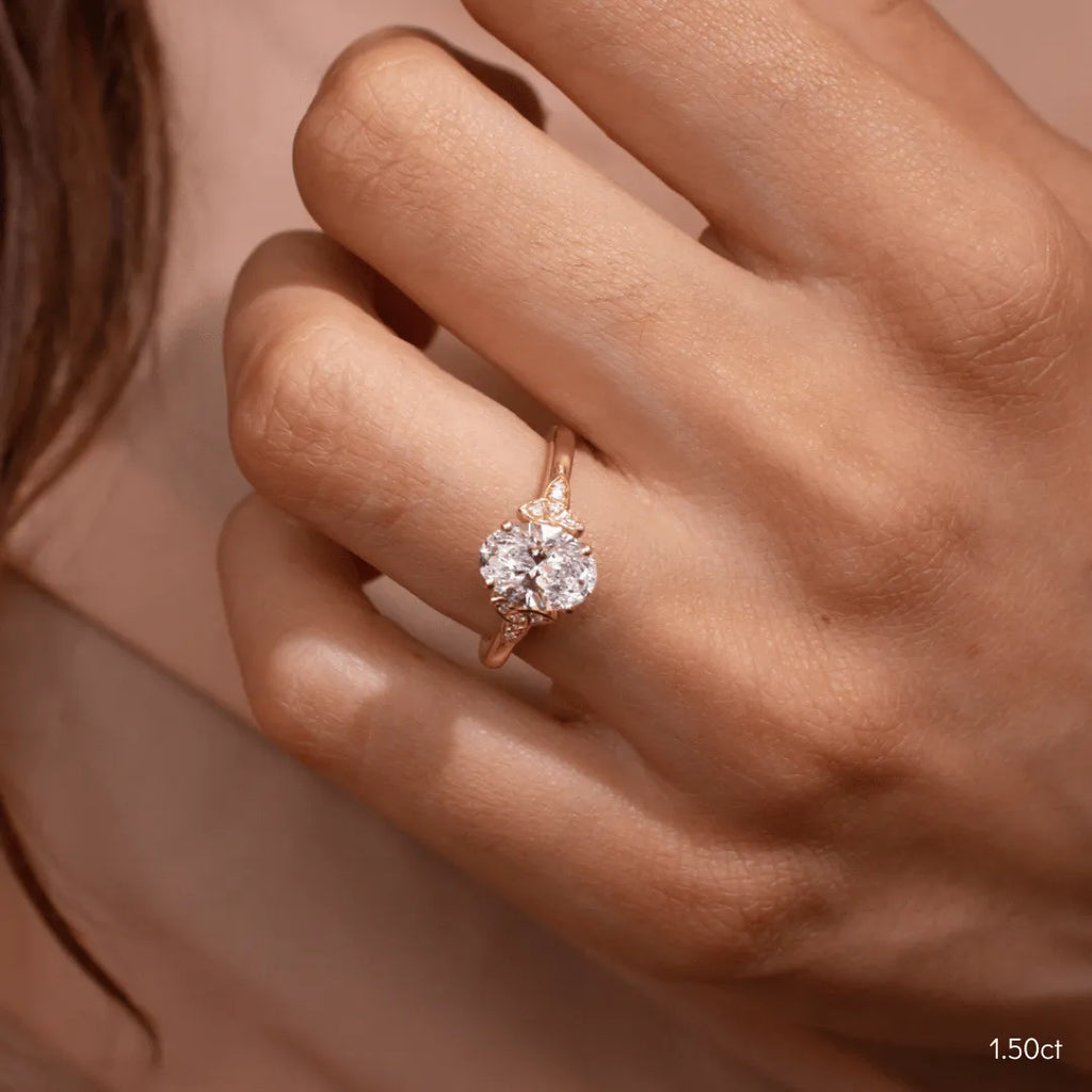 1.5 CT - 3.6 CT Oval Cut Vintage Style Moissanite Engagement Ring