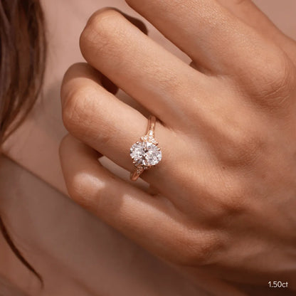 1.5 CT - 3.6 CT Oval Cut Vintage Style Moissanite Engagement Ring