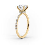 2 CT - 3 CT Round Cut Hidden Halo Pave Moissanite Engagement Ring