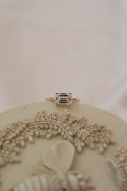1 CT - 3 CT East-West Emerald Cut Lab grown Diamond Solitaire Engagement Ring