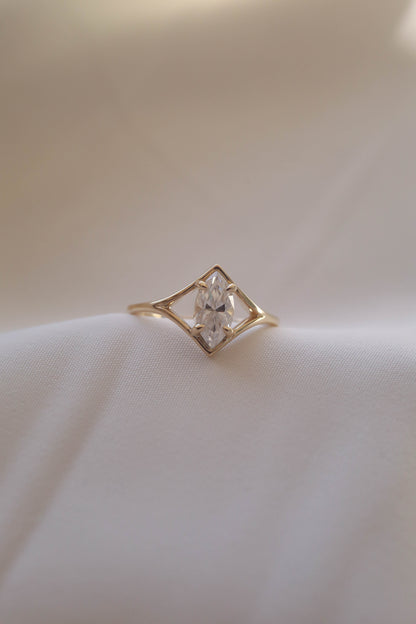 1.2 CT Marquise Cut Lab grown Diamond Split Shank Solitaire Engagement Ring