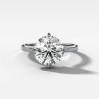 1 CT - 3 CT Round Cut Lab grown Diamond Hidden Halo Engagement Ring