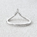 0.15 TCW Marquise & Round Moissanite V-Shape Stacking Wedding Band