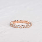 0.3 TCW Marquise Moissanite Full Eternity Cluster Wedding Band