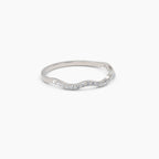0.14 TCW Round Moissanite Zig Zag Wedding Band