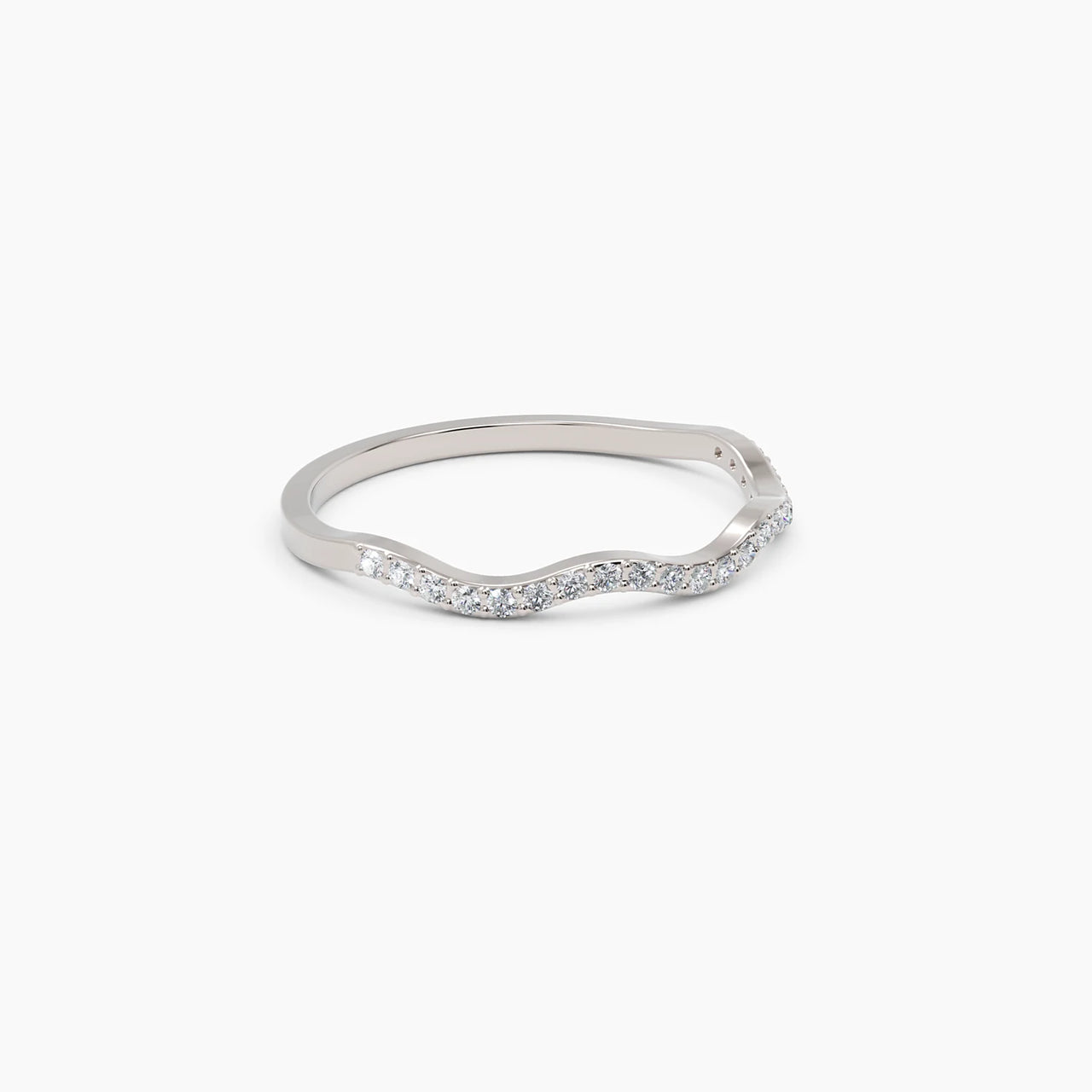 0.14 TCW Round Moissanite Zig Zag Wedding Band