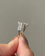 2.18 TCW Emerald CVD Diamond Open Wedding Band