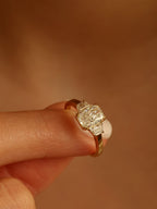 1.5 CT - 3.5 CT Radiant Cut Lab grown Diamond Three Stone Engagement Ring