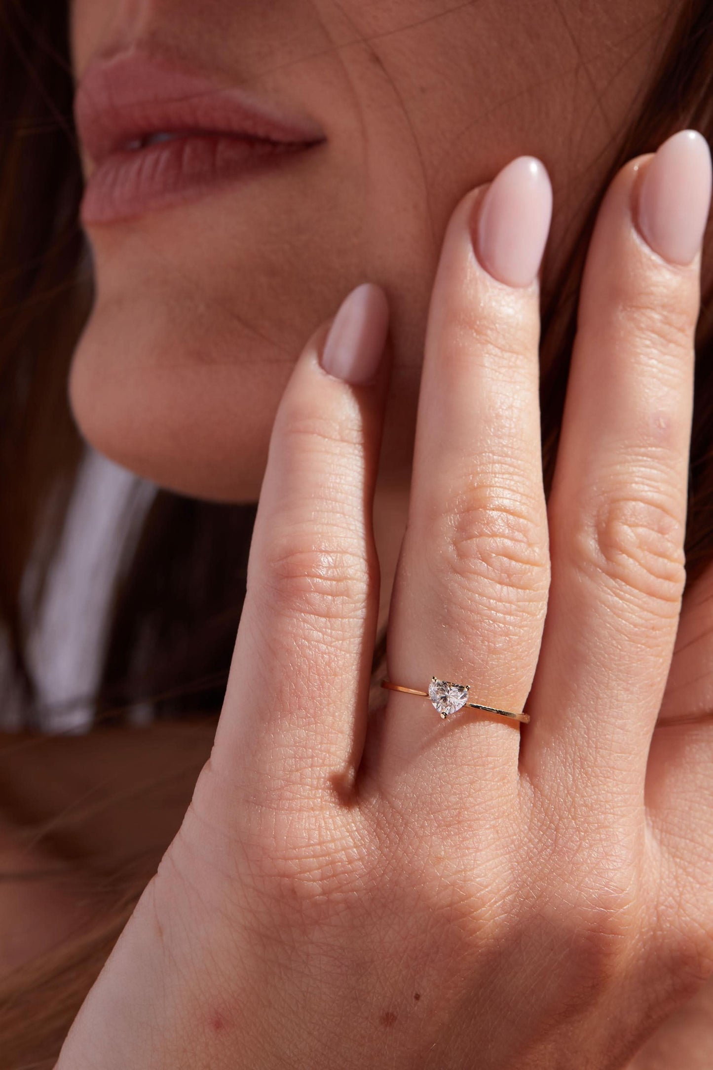 0.5 CT Heart Cut Solitaire Moissanite Engagement Ring