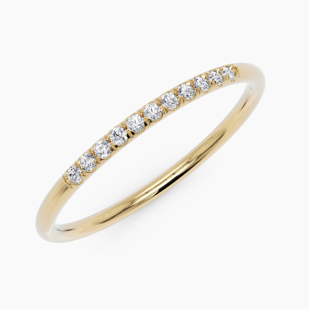 0.066 TCW Round Moissanite Thin Stacking Wedding Band