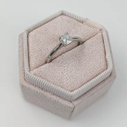 0.46 CT Radiant Cut Solitaire Moissanite Engagement Ring