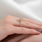 2.5 CT - 3.5 CT Emerald Cut Cluster Moissanite Engagement Ring