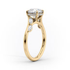 1.5 CT - 3 CT Marquise Cut Hidden Halo Cluster Moissanite Engagement Ring