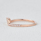 0.1 TCW Round Moissanite Curved Half Eternity Wedding Band