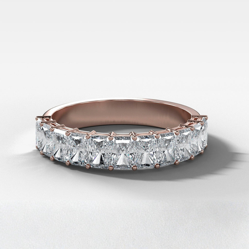 1.4 TCW Radiant CVD Diamond Petite Shared Prong Wedding Band