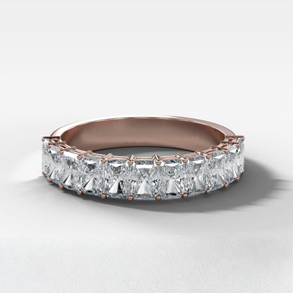 1.4 TCW Radiant CVD Diamond Petite Shared Prong Wedding Band