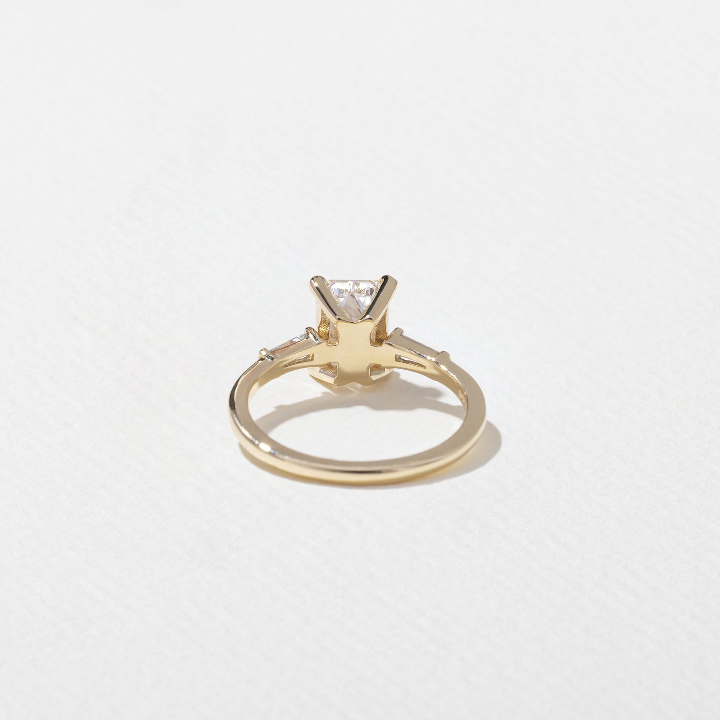 1.56 CT - 3.56 CT Emerald Cut Lab grown Diamond Three Stone Engagement Ring