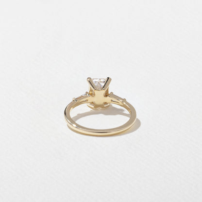 1.56 CT - 3.56 CT Emerald Cut Lab grown Diamond Three Stone Engagement Ring