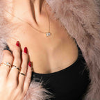 1.73 TCW Pear & Radiant Moissanite Diamond Toi et Moi Necklace