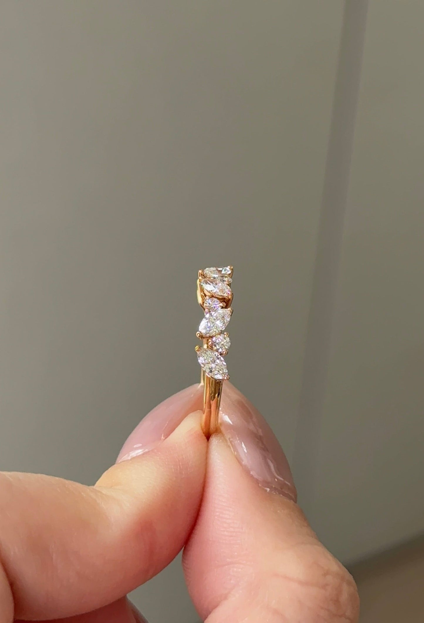 1.14 TCW Round & Marquise CVD Diamond Pave Wedding Band