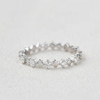 0.45 TCW Round Moissanite Cluster Wedding Band