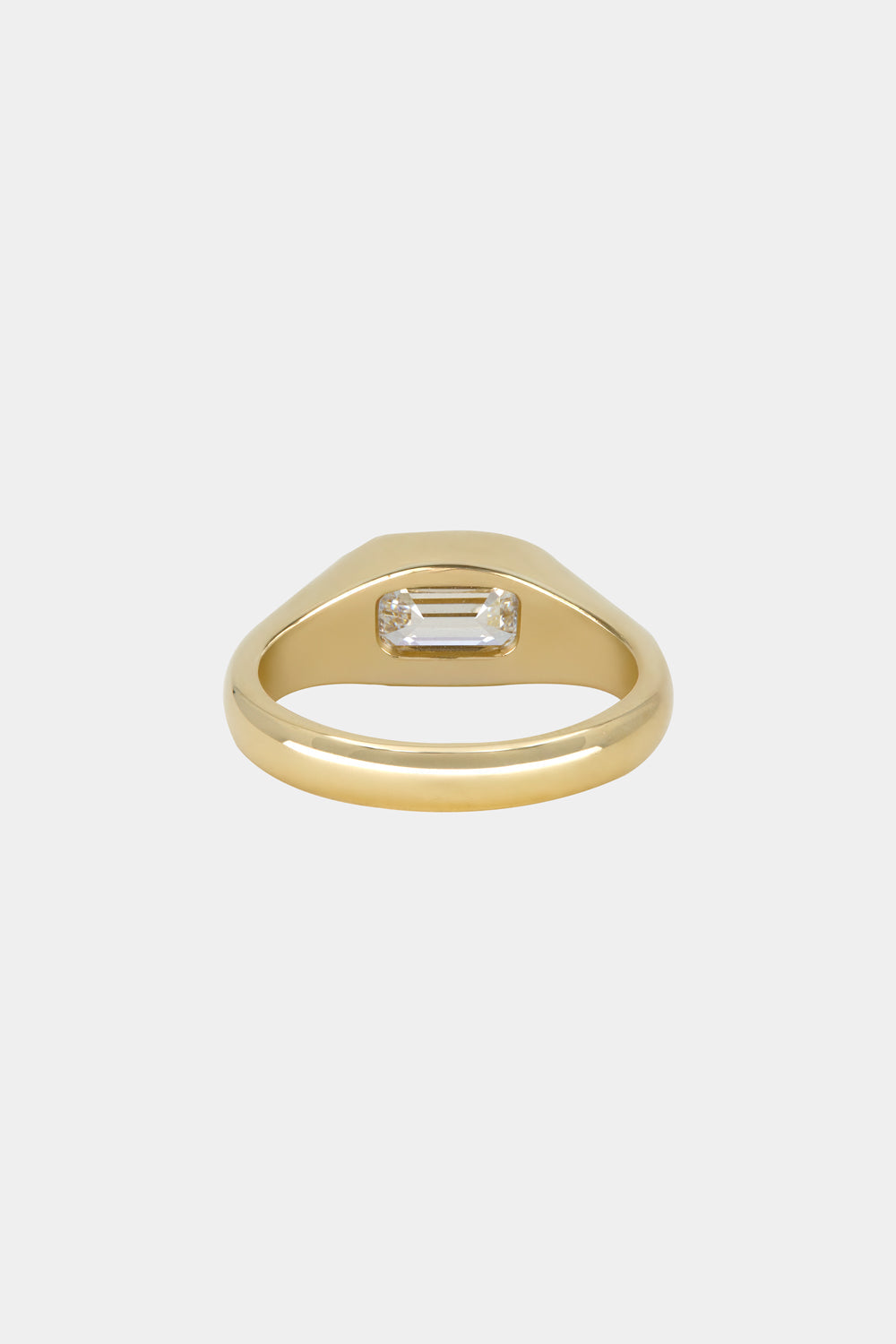 1.26 CT Emerald Cut Lab grown Diamond Bezel Setting Solitaire Engagement Ring