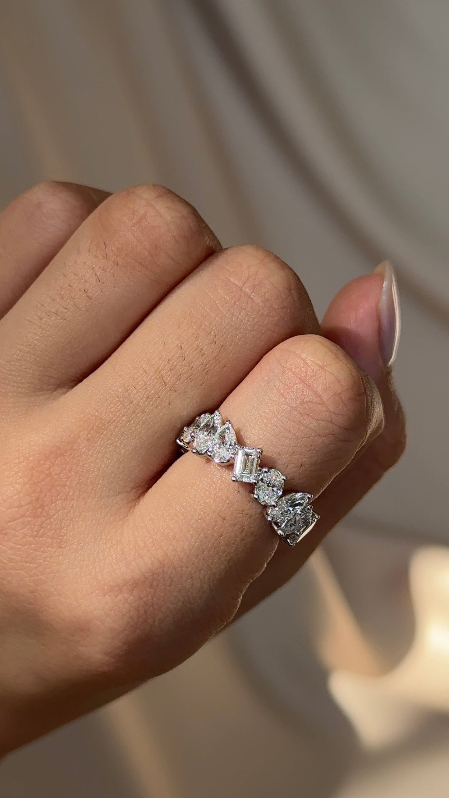 5.05 TCW Mix Fancy CVD Diamond Full Eternity Wedding Band