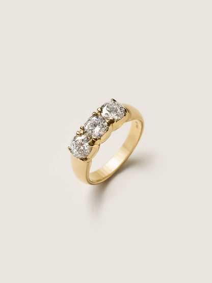 1.5 TCW  Round Cut Lab grown Diamond Three Stone Engagement Ring