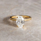 2 CT - 3 CT Oval Cut Hidden Halo Moissanite Engagement Ring