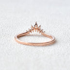 0.23 TCW Marquise & Round Moissanite V-Shape Pave Wedding Band