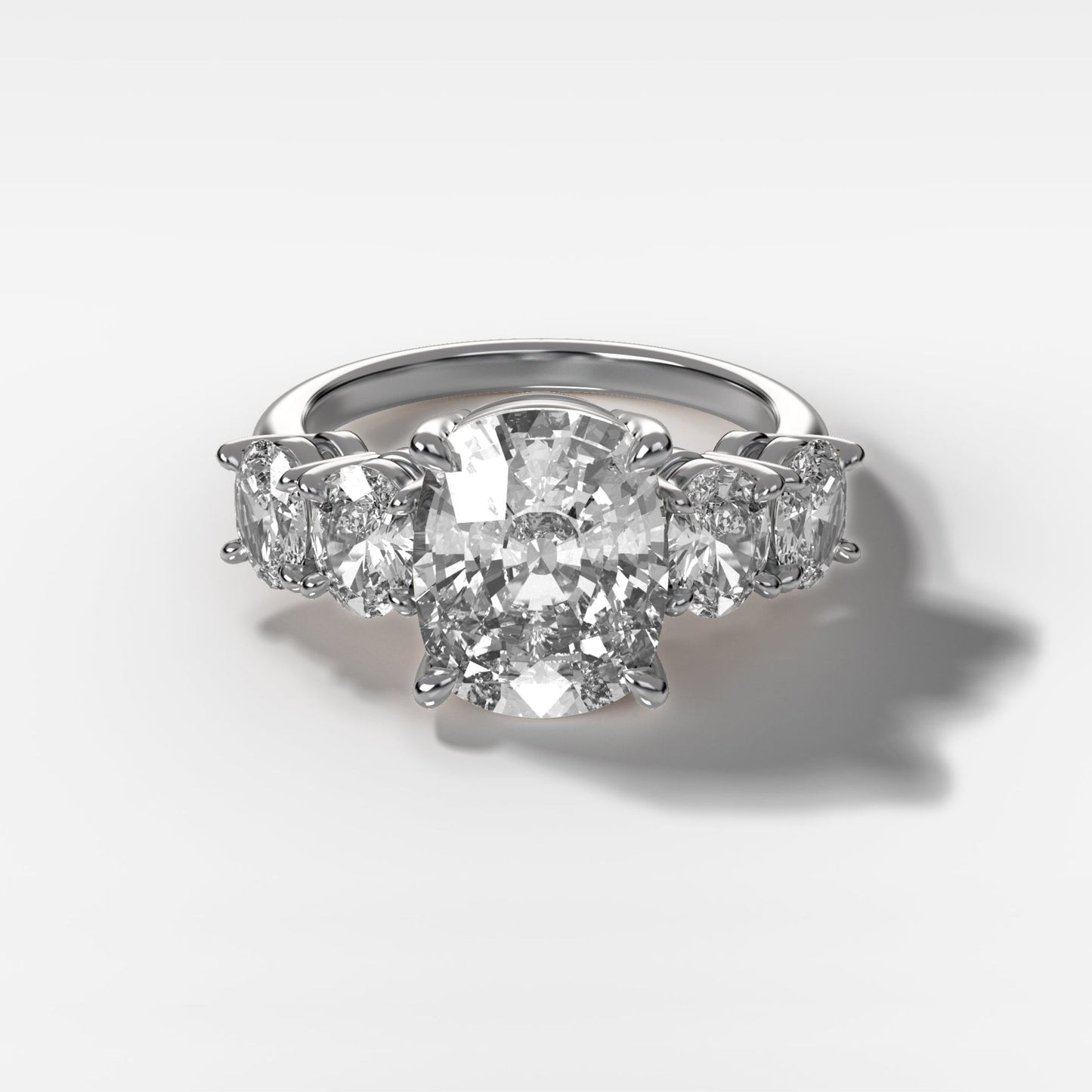 2 CT - 3 CT Elongated Cushion Cut Lab grown Diamond Five Stone Engagement Ring