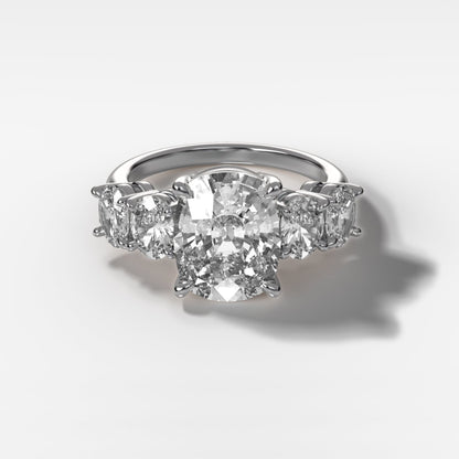 2 CT - 3 CT Elongated Cushion Cut Lab grown Diamond Five Stone Engagement Ring