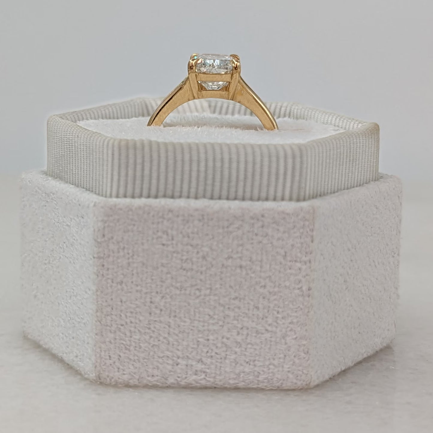 2.5 CT Elongated Cushion Cut Split Shank Solitaire Moissanite Engagement Ring