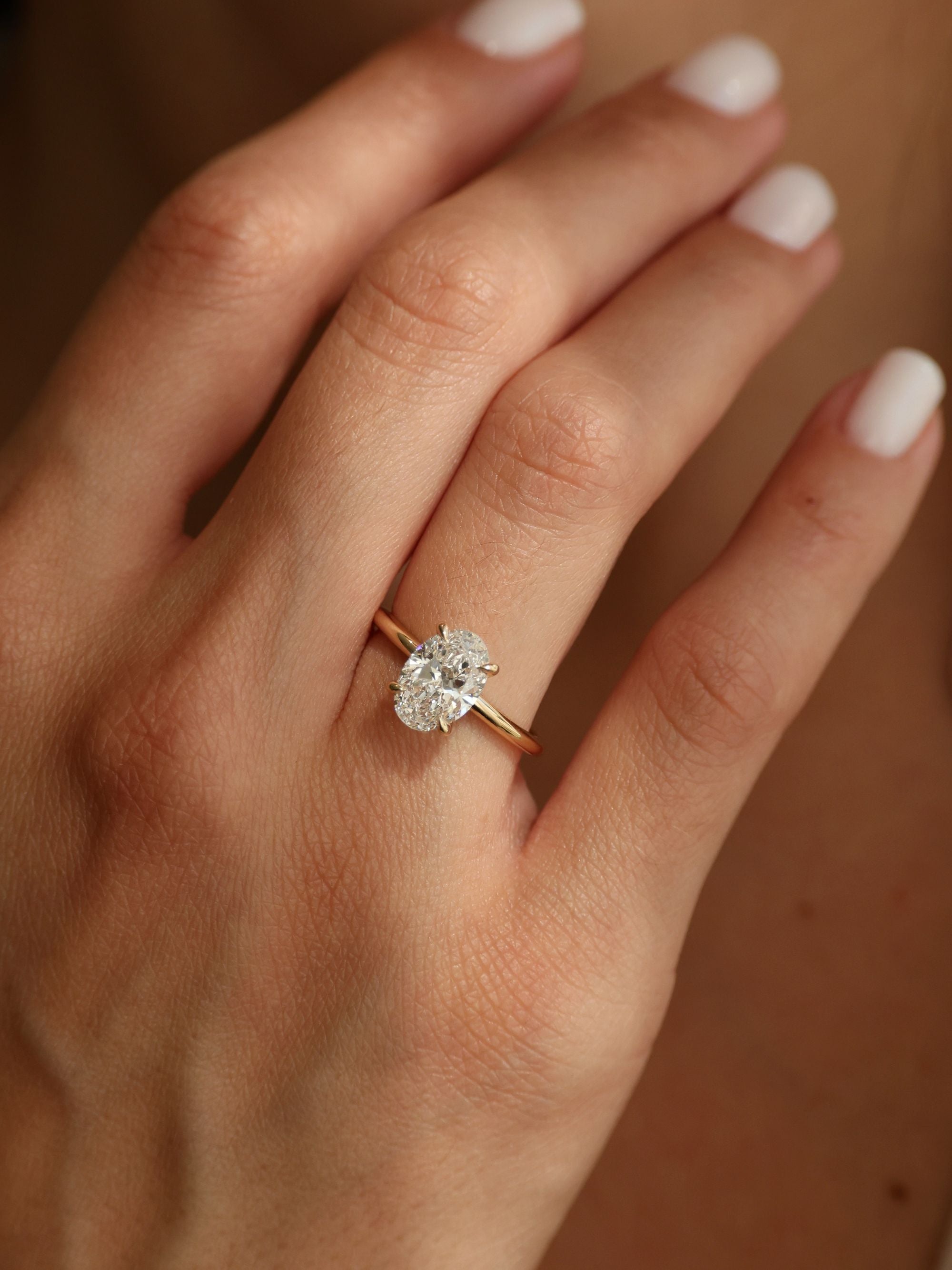 1 CT - 3 CT Oval Cut Lab grown Diamond Solitaire Engagement Ring