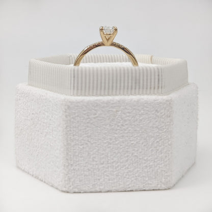 0.77 CT Pear Cut Pave Moissanite Engagement Ring