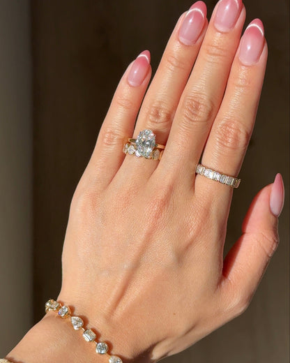 1.95 TCW Emerald CVD Diamond Bezel Eternity Wedding Band