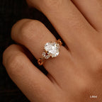 1.9 CT - 2.9 CT Oval Cut Twisted Cluster Moissanite Engagement Ring