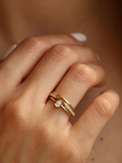 0.20 CT - 2.20 CT Pear Cut Lab grown Diamond Solitaire Engagement Ring