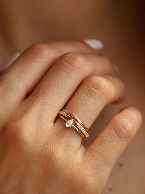 0.20 CT - 2.20 CT Pear Cut Lab grown Diamond Solitaire Engagement Ring