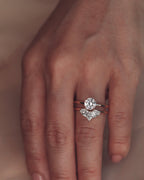 0.45 TCW Marquise, Tapered Baguette & Pear CVD Diamond Chevron Crown Wedding Band