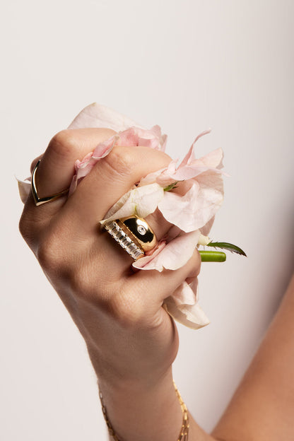 1.1 TCW Emerald Moissanite Half Eternity Wedding Band