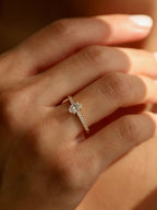 0.5 CT - 2.5 CT Oval Cut Lab grown Diamond Pave Engagement Ring