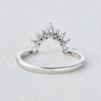 0.162 TCW Marquise & Round Moissanite Cluster Curved Wedding Band
