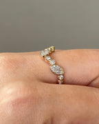 0.94 TCW Multi Shape CVD Diamond Bezel Curvy Wedding Band