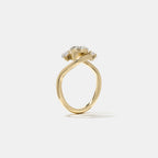 1.53 CT - 2.53 CT Pear Cut Lab grown Diamond Side Stone Engagement Ring
