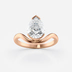 2 CT Pear Cut Half Bezel Floating Solitaire Moissanite Engagement Ring