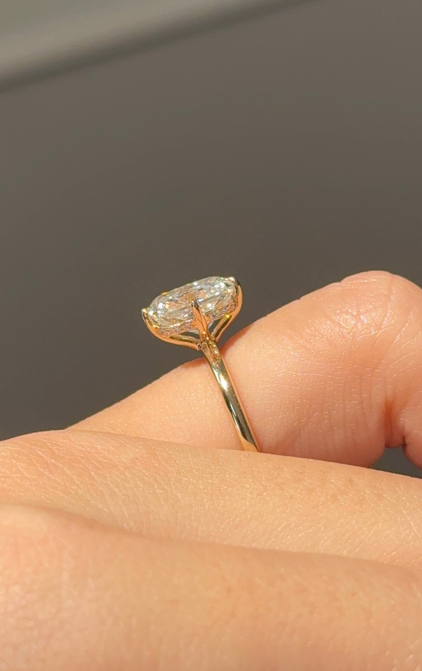 2.5 CT Cushion Cut Lab grown Diamond Hidden Halo Engagement Ring