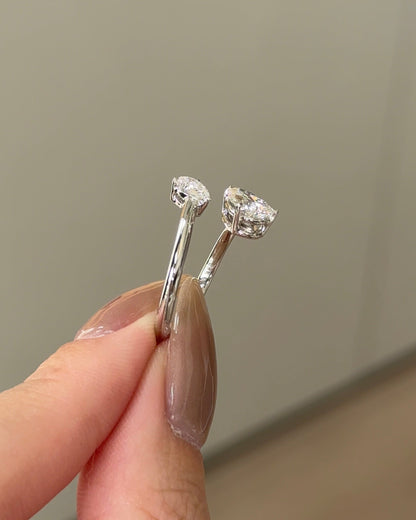 1.02 TCW Pear CVD Diamond Open Cuff Wedding Band